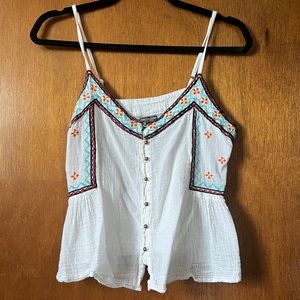 Earthbound Trading Co. Embroidered Tank top
